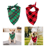 Maxbell Cat Collar Pet Collar Kitten Bandana Washable Dog Bandana Triangle Dog Scarf Green plaid