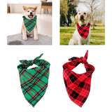 Maxbell Cat Collar Pet Collar Kitten Bandana Washable Dog Bandana Triangle Dog Scarf Green plaid