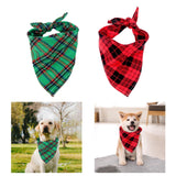 Maxbell Cat Collar Pet Collar Kitten Bandana Washable Dog Bandana Triangle Dog Scarf Green plaid