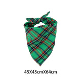 Maxbell Cat Collar Pet Collar Kitten Bandana Washable Dog Bandana Triangle Dog Scarf Green plaid