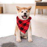 Maxbell Cat Collar Pet Collar Kitten Bandana Washable Dog Bandana Triangle Dog Scarf Red plaid