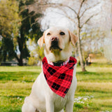 Maxbell Cat Collar Pet Collar Kitten Bandana Washable Dog Bandana Triangle Dog Scarf Red plaid