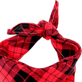 Maxbell Cat Collar Pet Collar Kitten Bandana Washable Dog Bandana Triangle Dog Scarf Red plaid