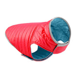 Maxbell Dog Winter Coat Adjustable Full Body Clothing Reversible Apparel Pet Clothes red and blue