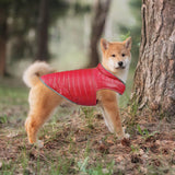 Maxbell Dog Winter Coat Adjustable Full Body Clothing Reversible Apparel Pet Clothes red and blue