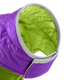 Maxbell Dog Winter Coat Adjustable Full Body Clothing Reversible Apparel Pet Clothes violet and green