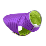 Maxbell Dog Winter Coat Adjustable Full Body Clothing Reversible Apparel Pet Clothes violet and green