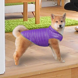 Maxbell Dog Winter Coat Adjustable Full Body Clothing Reversible Apparel Pet Clothes violet and green