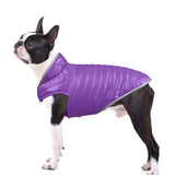 Maxbell Dog Winter Coat Adjustable Full Body Clothing Reversible Apparel Pet Clothes violet and green