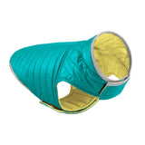 Maxbell Dog Winter Coat Adjustable Full Body Clothing Reversible Apparel Pet Clothes blue and yellow