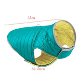 Maxbell Dog Winter Coat Adjustable Full Body Clothing Reversible Apparel Pet Clothes blue and yellow