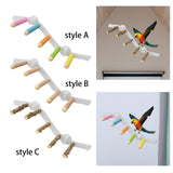 Maxbell Suction Cup Wood Perch Toy Parrot Playstand for Parakeet Cockatiel Bluebirds style A