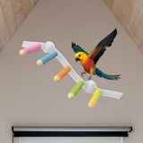 Maxbell Suction Cup Wood Perch Toy Parrot Playstand for Parakeet Cockatiel Bluebirds style A
