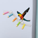 Maxbell Suction Cup Wood Perch Toy Parrot Playstand for Parakeet Cockatiel Bluebirds style A