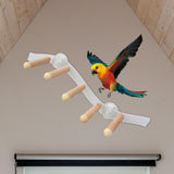 Maxbell Suction Cup Wood Perch Toy Parrot Playstand for Parakeet Cockatiel Bluebirds style B