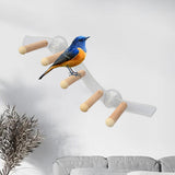 Maxbell Suction Cup Wood Perch Toy Parrot Playstand for Parakeet Cockatiel Bluebirds style B