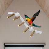 Maxbell Suction Cup Wood Perch Toy Parrot Playstand for Parakeet Cockatiel Bluebirds style C