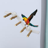 Maxbell Suction Cup Wood Perch Toy Parrot Playstand for Parakeet Cockatiel Bluebirds style C