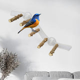 Maxbell Suction Cup Wood Perch Toy Parrot Playstand for Parakeet Cockatiel Bluebirds style C