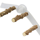 Maxbell Suction Cup Wood Perch Toy Parrot Playstand for Parakeet Cockatiel Bluebirds style C