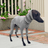 Maxbell Dog Coats Warm Soft High Collar Comfortable Pullover Dog Pajamas for Pet Dog Gray 3XL