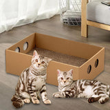 Maxbell Cat Scratch Pad Large Cat Cardboard House for Cats to Grind Paws Indoor Cats Style B