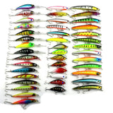Maxbell 43pcs/Set 3D Eyes Artificial Baits Fish Fishing Lures 6 Models with VMC Hook
