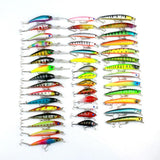 Maxbell 43pcs/Set 3D Eyes Artificial Baits Fish Fishing Lures 6 Models with VMC Hook