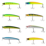 Maxbell 43pcs/Set 3D Eyes Artificial Baits Fish Fishing Lures 6 Models with VMC Hook