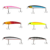 Maxbell 43pcs/Set 3D Eyes Artificial Baits Fish Fishing Lures 6 Models with VMC Hook