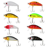 Maxbell 43pcs/Set 3D Eyes Artificial Baits Fish Fishing Lures 6 Models with VMC Hook