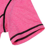 Women Girls Summer Fashionable Outdoor Sportswear Clothing Yoga Training Cycling Running Suit Set Short-sleeved Top Short Pink L