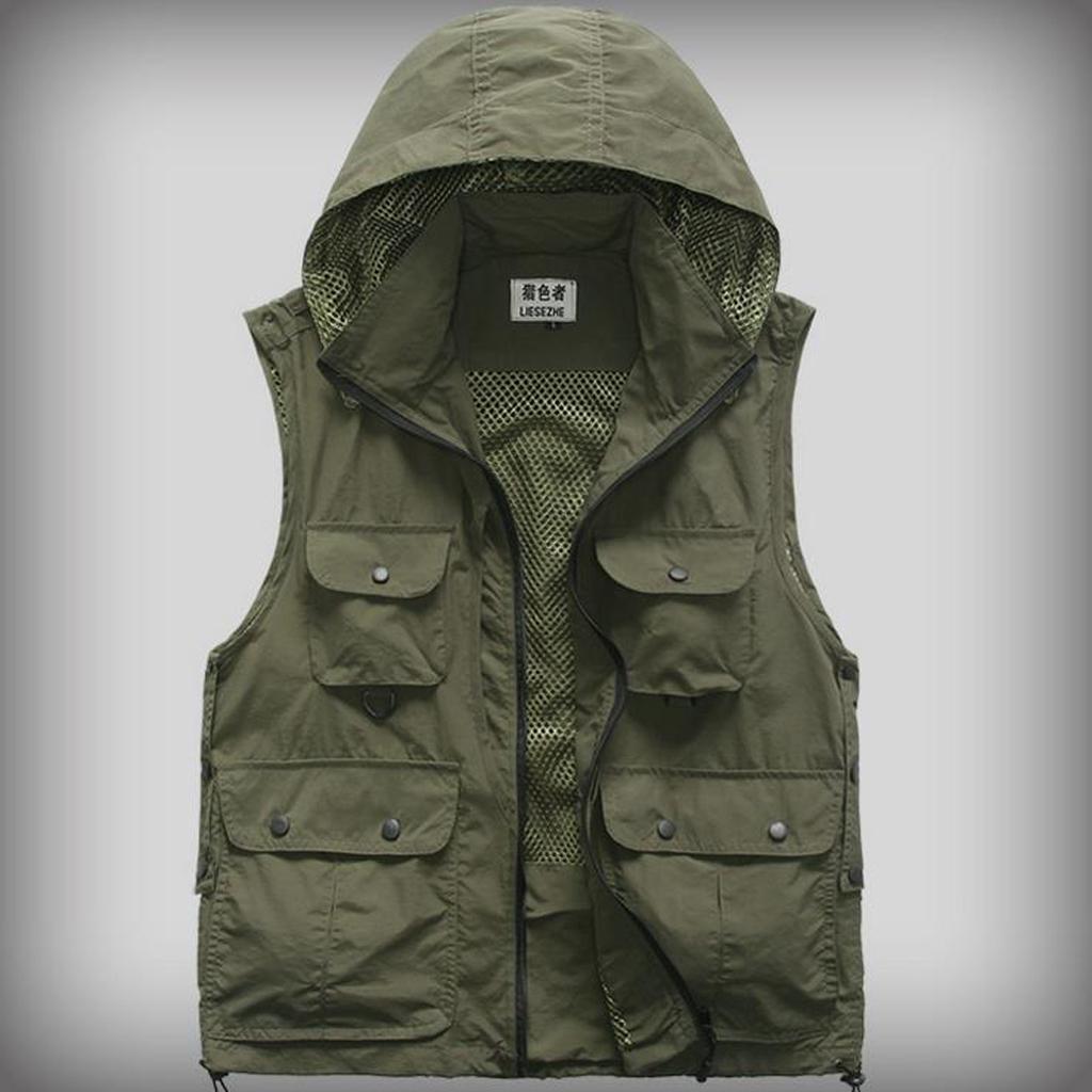 Multi-Pockets Waistcoat Causal Travelling Photography Detachable Vest XXL