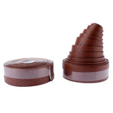 Maxbell 2Pcs Bicycle Handlebar Tape PU Leather Handlebar Strap Breathable 1.9m Brown