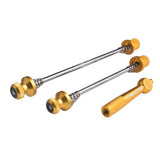 Maxbell Front Rear Quick Release Axle Bicycle Skewer Set for Road Bike Skewers Gold