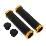 Maxbell 1 Pair Mountain Bike Handlebar Cover Grips Smooth Soft Rubber Handle Gold