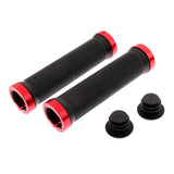 Maxbell 1 Pair Mountain Bike Handlebar Cover Grips Smooth Soft Rubber Handle Red
