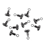 Maxbell 10pcs Fishing Swivels Cross-line Swivels Line Lures Connector Rig Rings M
