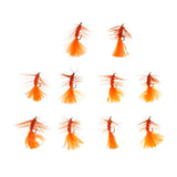 Maxbell 10pcs Bead Head Woolly Bugger Wet Flies Sinking Trout Fishing Flies - Orange