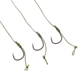 Max 3pcs Ready Tied Carp Fishing Rigs - Barbed Hook Assembled Rigs Hook Size 6