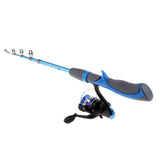 Maxbell Ice Fishing Rod Ultralight Detachable Fishing Pole Spinning Rod Blue