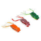 Maxbell Lifelike Topwater Frog Fishing Lure Soft Crankbaits Hook Baits for Bass Pike green