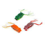 Maxbell Lifelike Topwater Frog Fishing Lure Soft Crankbaits Hook Baits for Bass Pike green