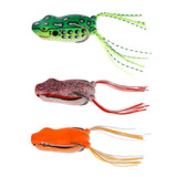 Maxbell Lifelike Topwater Frog Fishing Lure Soft Crankbaits Hook Baits for Bass Pike green