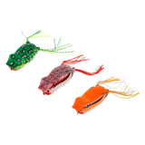 Maxbell Lifelike Topwater Frog Fishing Lure Soft Crankbaits Hook Baits for Bass Pike green