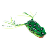 Maxbell Lifelike Topwater Frog Fishing Lure Soft Crankbaits Hook Baits for Bass Pike green