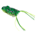 Maxbell Lifelike Topwater Frog Fishing Lure Soft Crankbaits Hook Baits for Bass Pike green