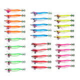 Maxbell 5pcs Luminous Squid Jigs Saltwater Fishing Lures Octopus Squid Hooks Green