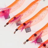 Maxbell 5pcs Luminous Squid Jigs Saltwater Fishing Lures Octopus Squid Hooks Orange
