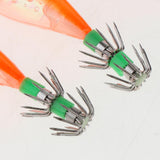 Maxbell 5pcs Luminous Squid Jigs Saltwater Fishing Lures Octopus Squid Hooks Orange
